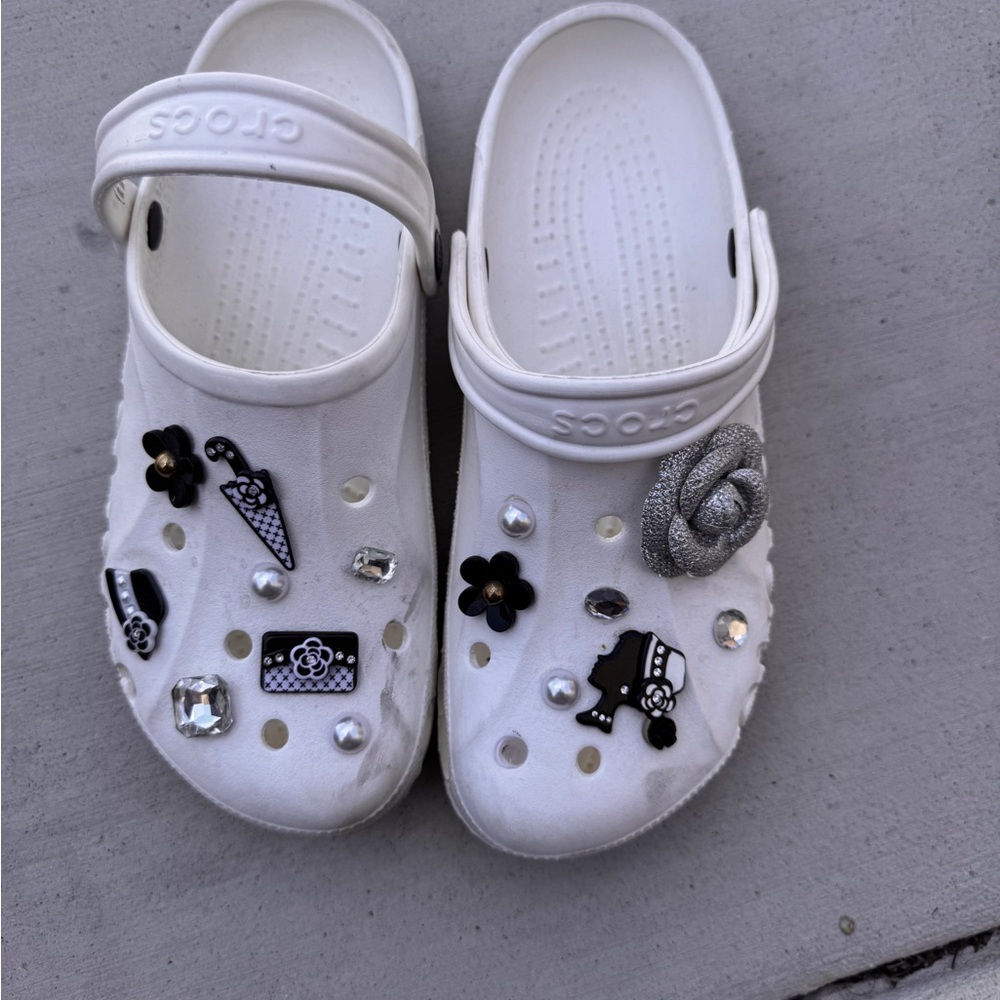Crocs Women’s White Embellished Clogs